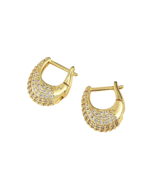 Mini Oval Studded Hoops