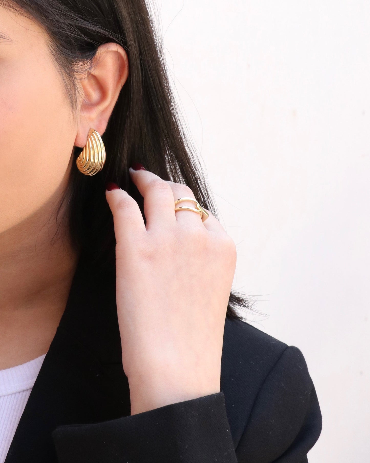 Striped Waterdrop Earrings