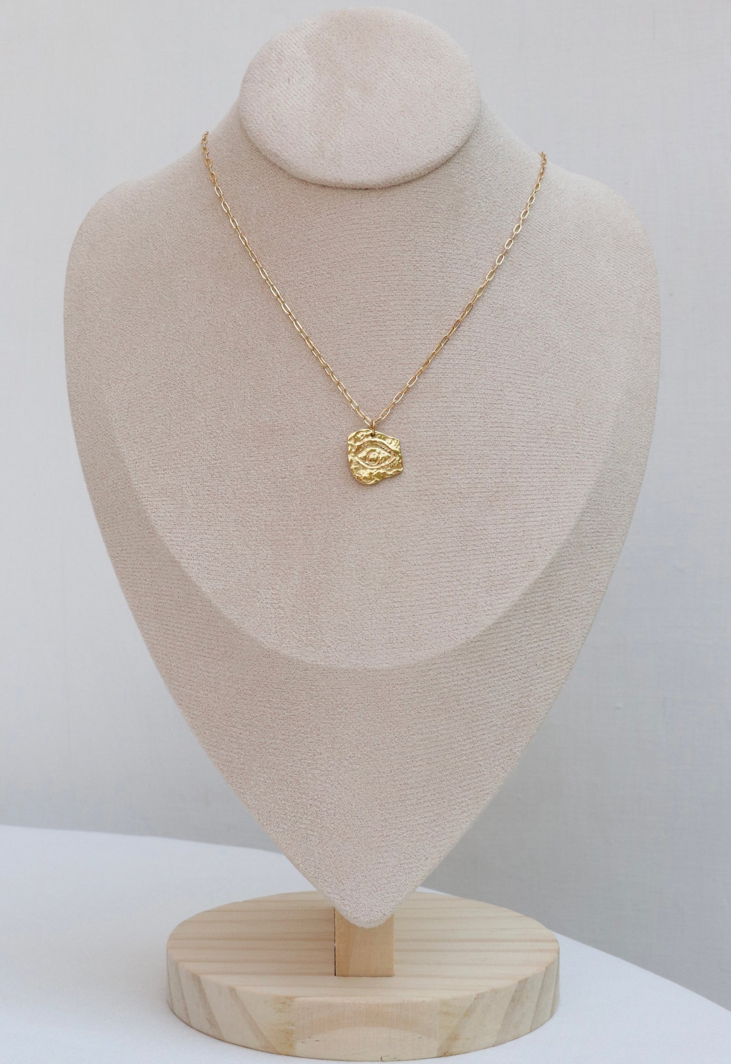 Textured Evil Eye Necklace