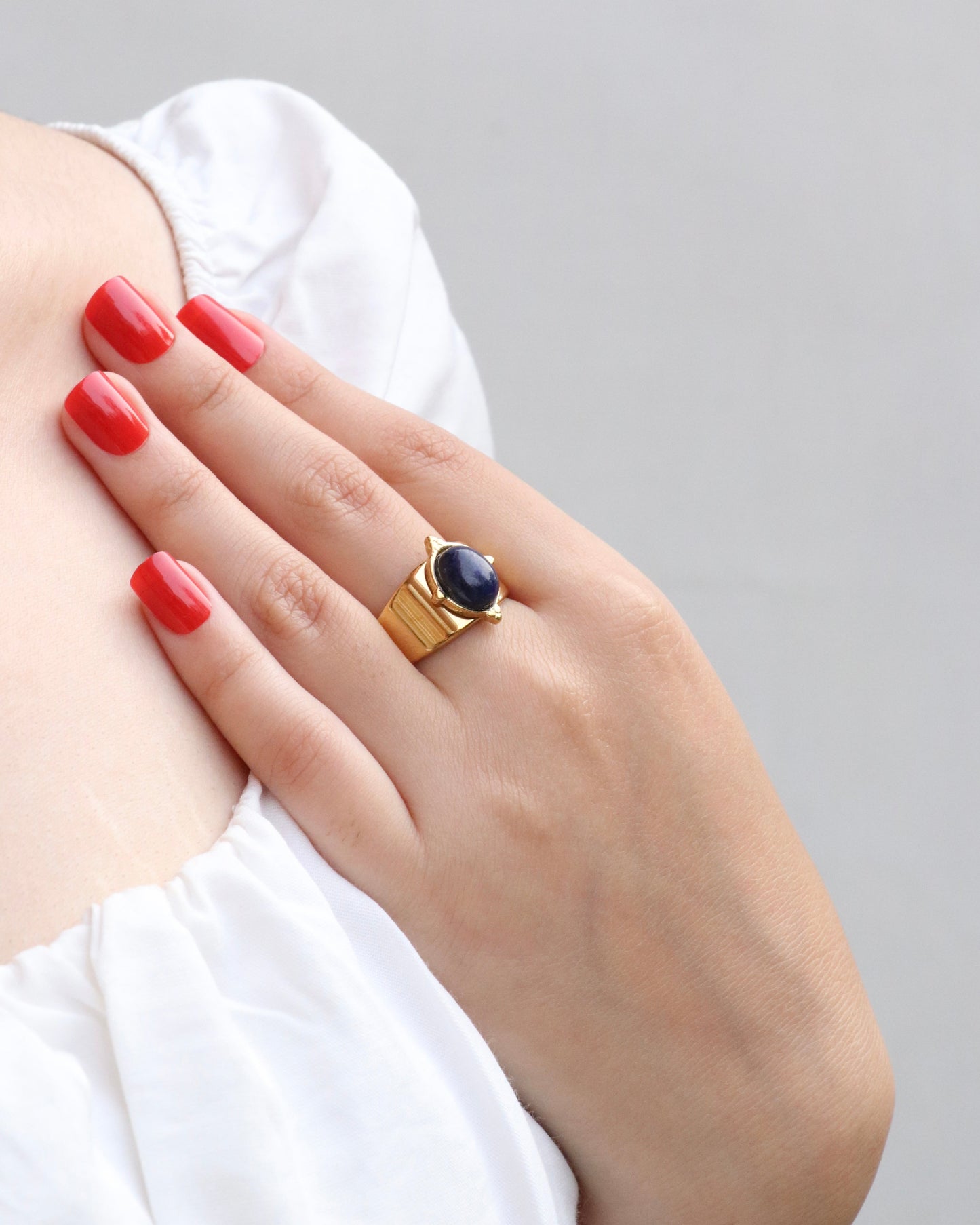 Natural Lapis Lazuli Stone Ring