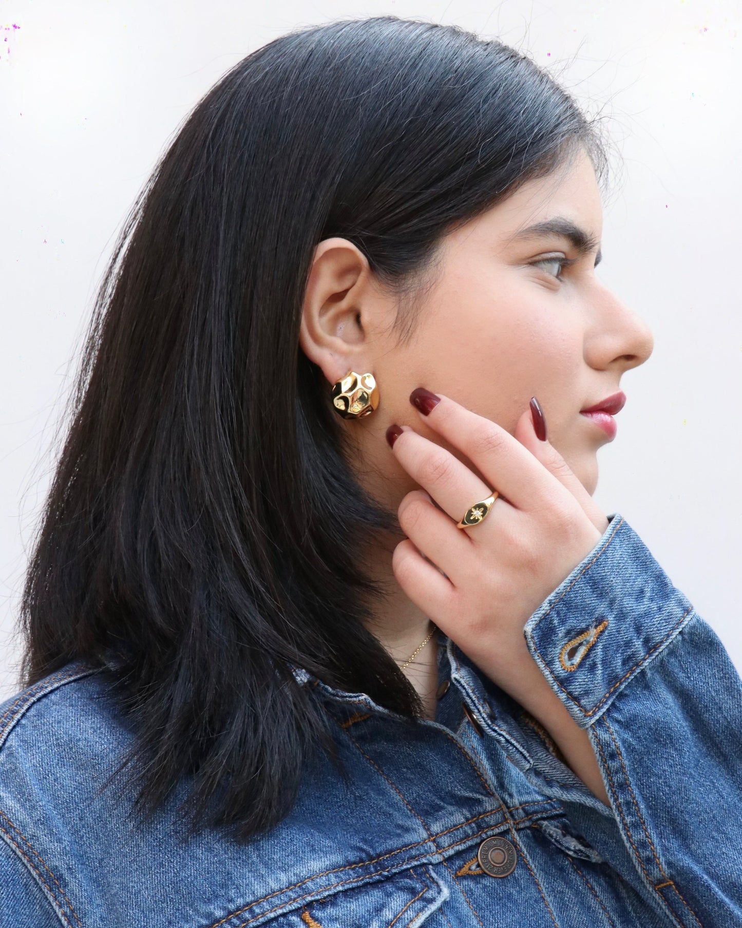 Round Hammered Earrings