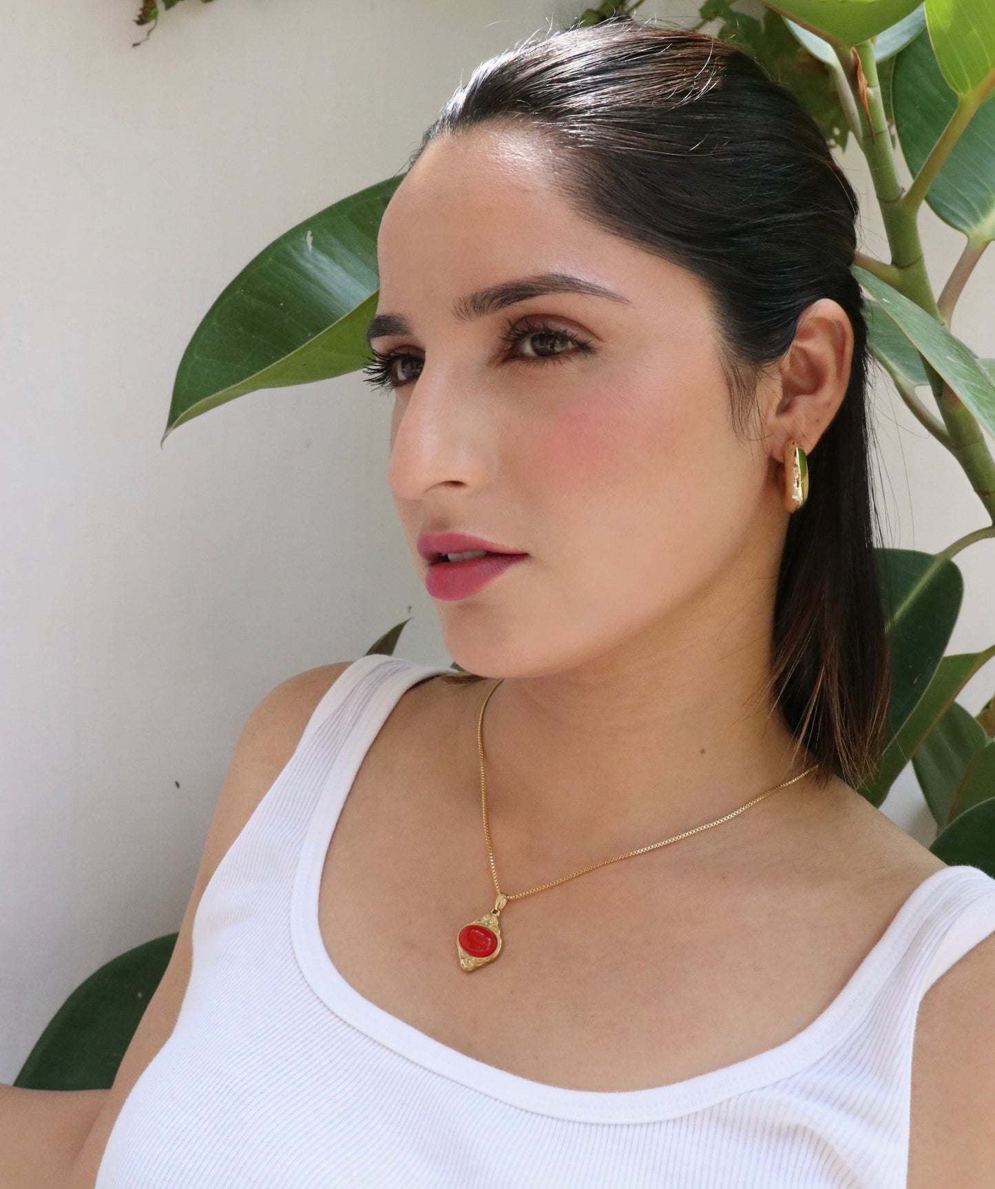 Natural Red Jade Necklace