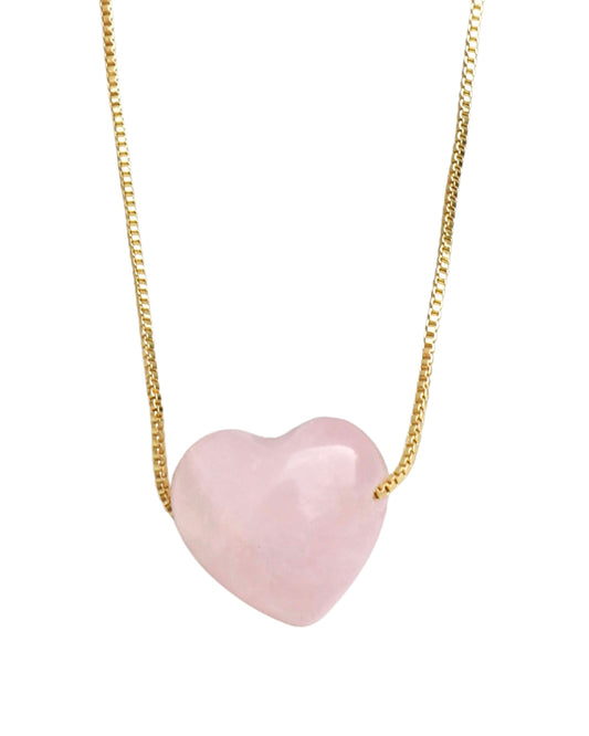 Rose Quartz Heart Necklace