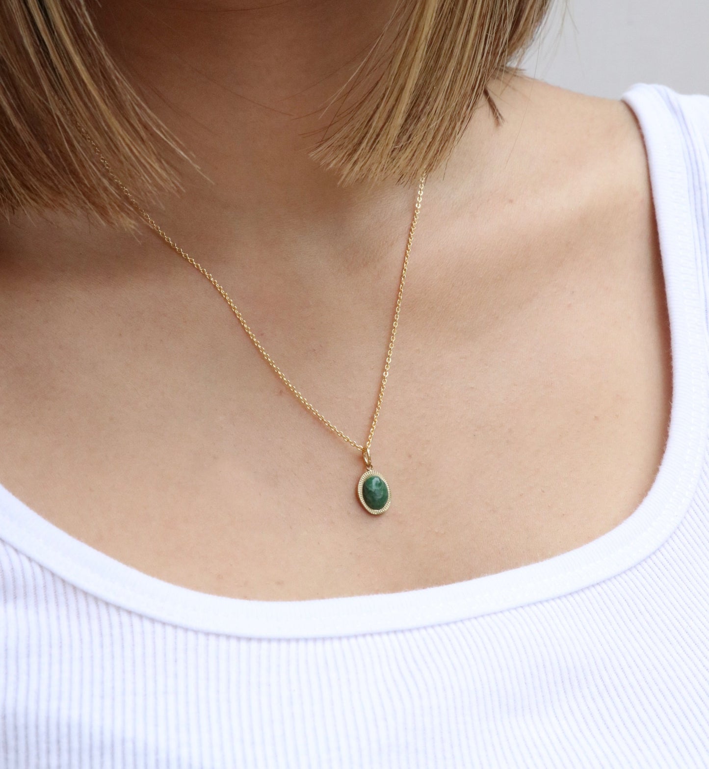 Dainty African Jade Necklace