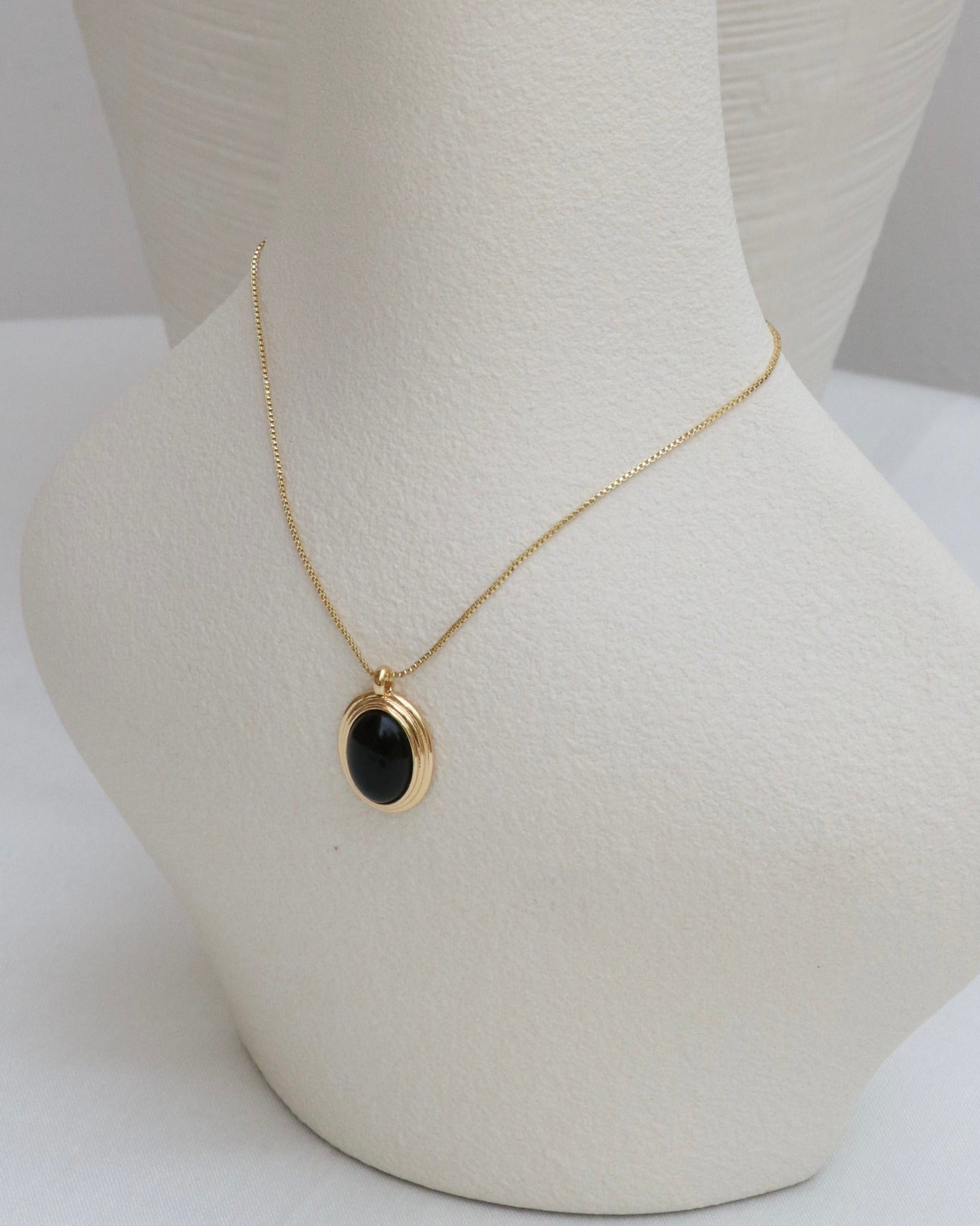 Natural Black Onyx Stone Necklace