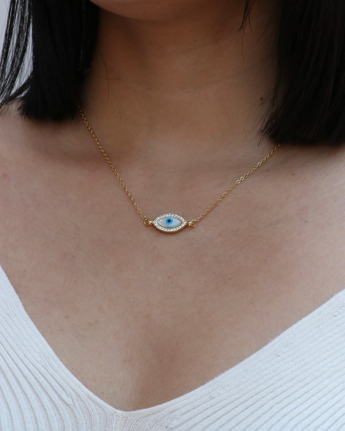 Evil Eye Shell Necklace