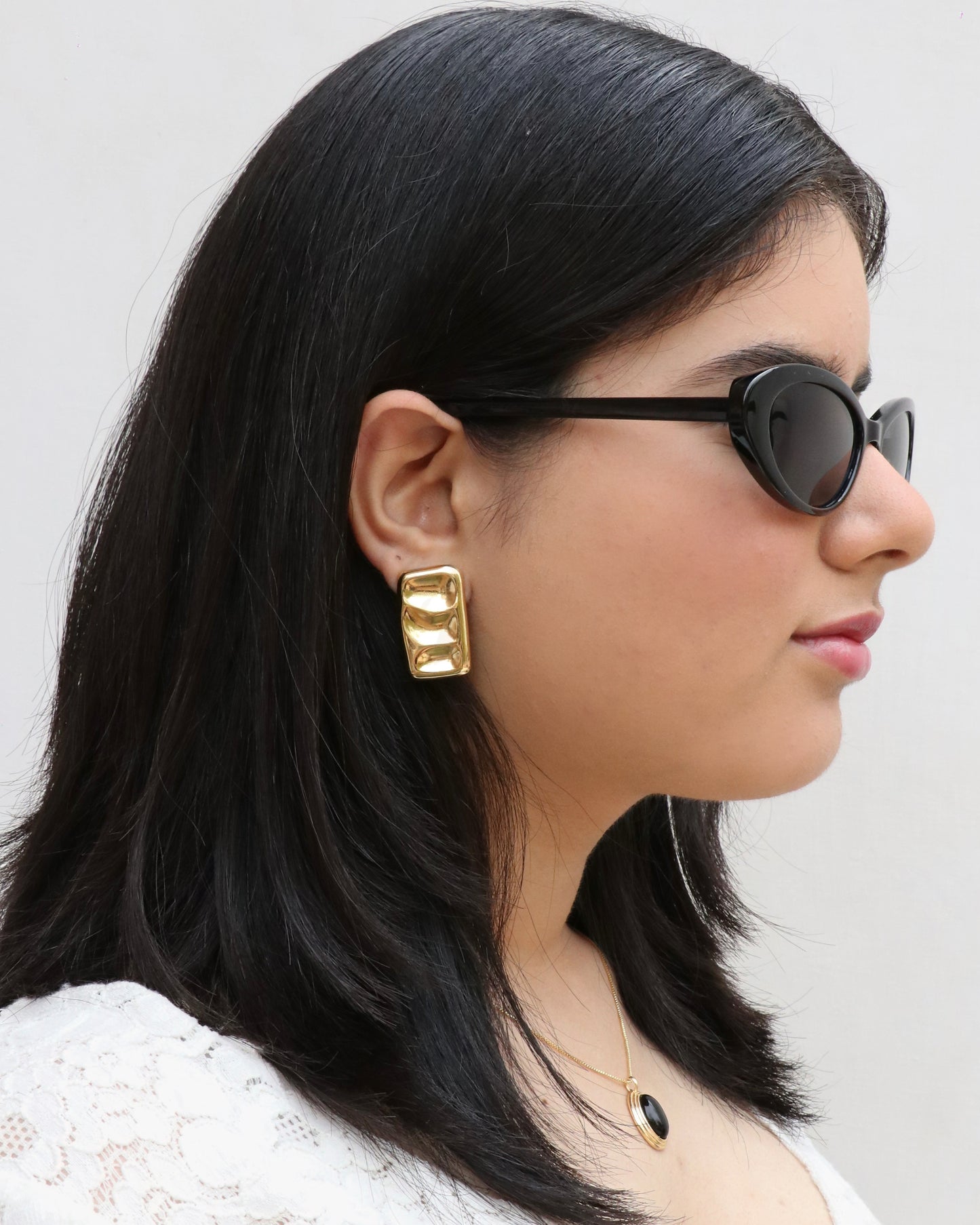 Rectangle Hammered Earrings