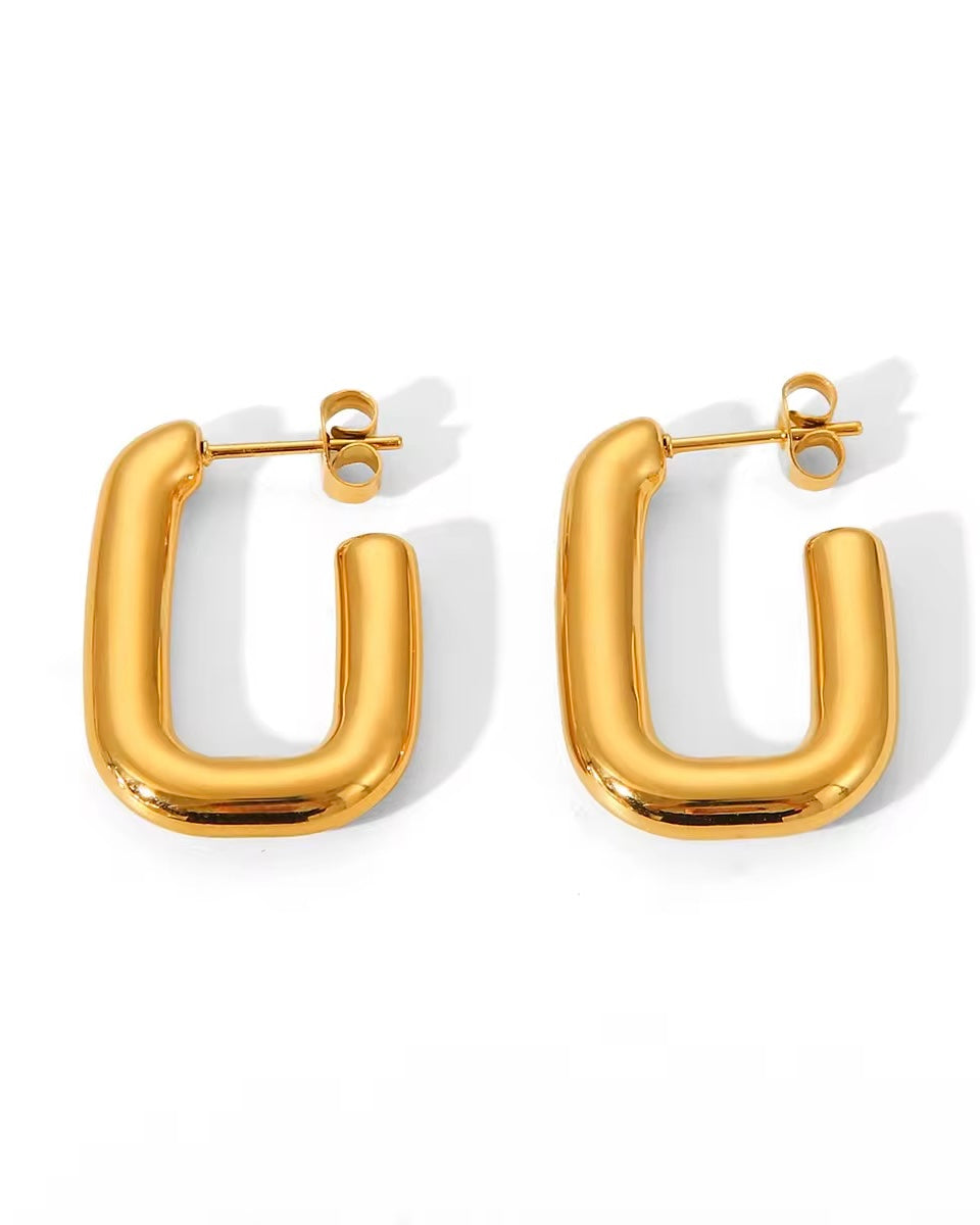 Contour U Earrings