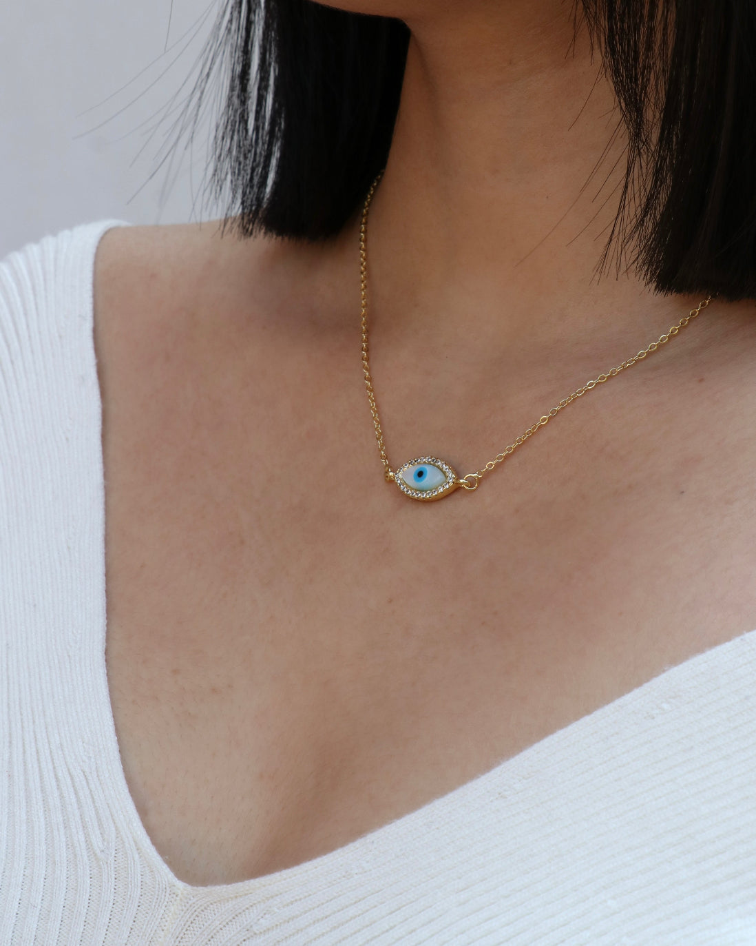 Evil Eye Shell Necklace