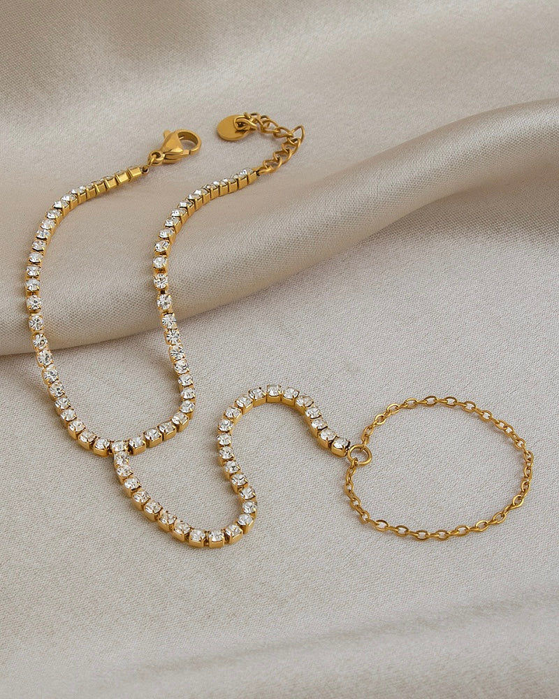 Tennis Hand Chain Bracelet