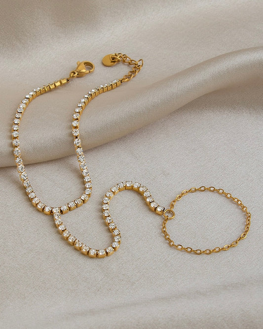 Tennis Hand Chain Bracelet