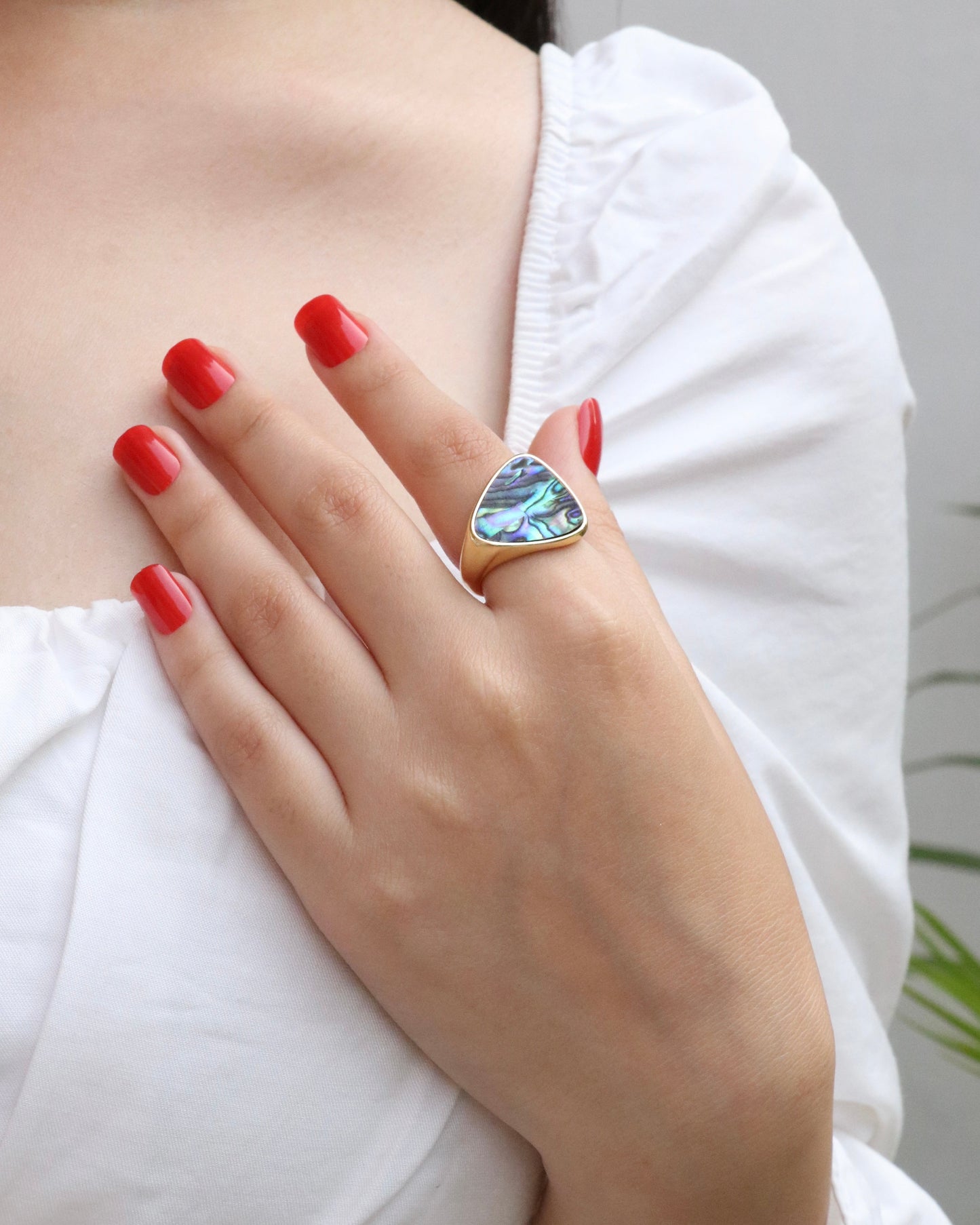 Natural Abalone Shell Ring