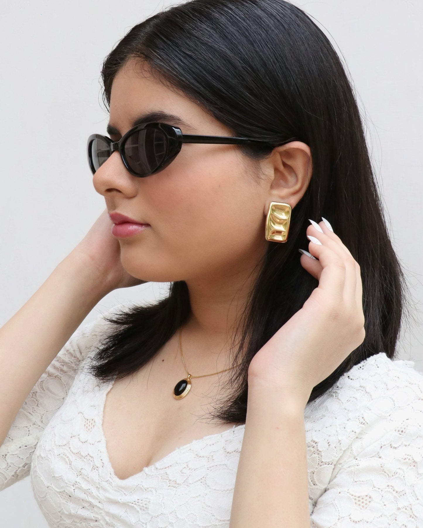 Rectangle Hammered Earrings