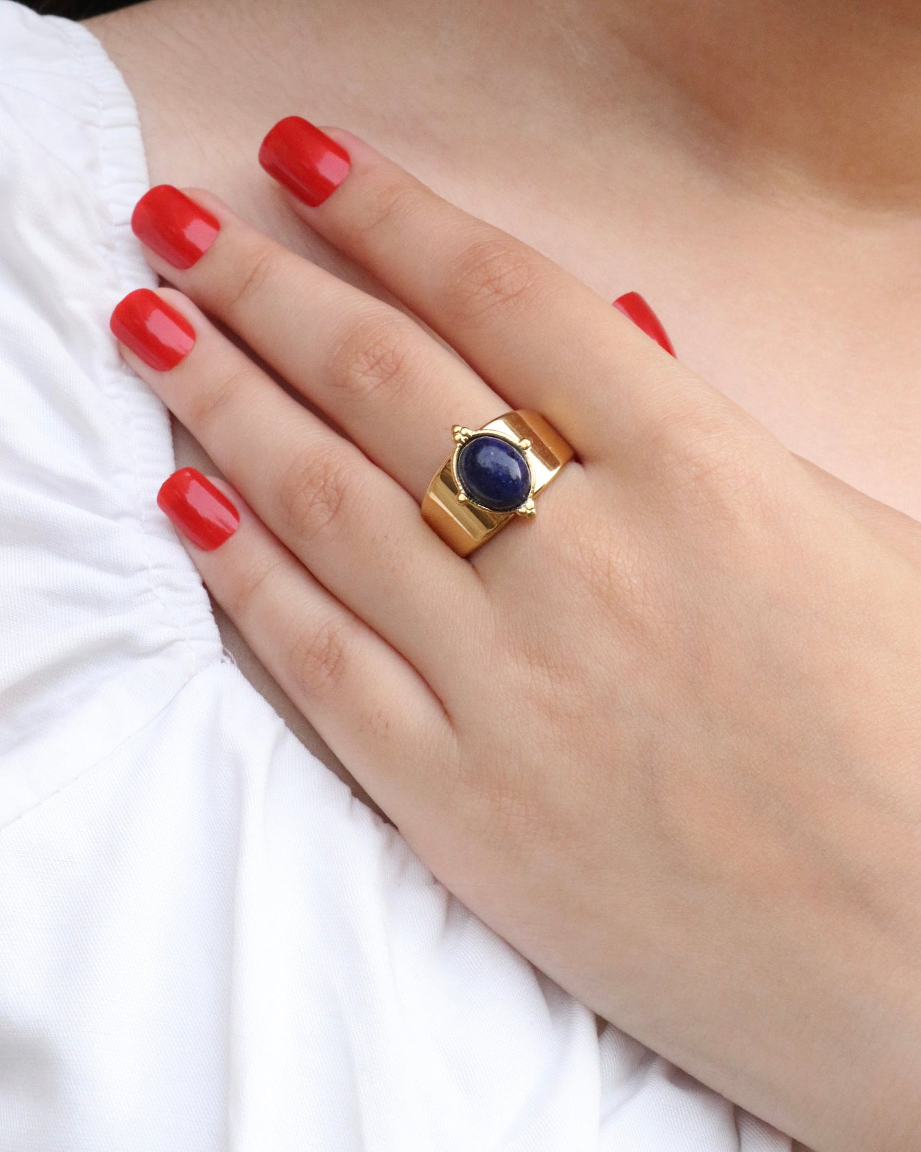 Natural Lapis Lazuli Stone Ring