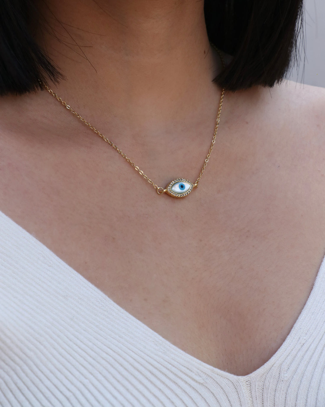 Evil Eye Shell Necklace