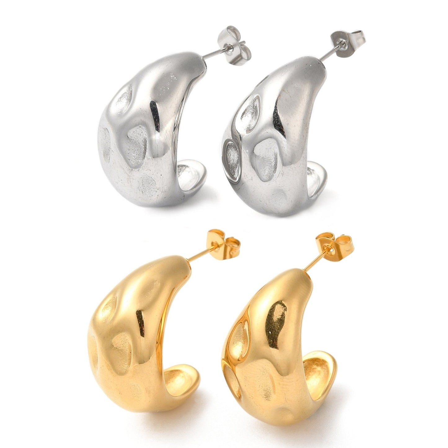 Chunky Hammered Earrings