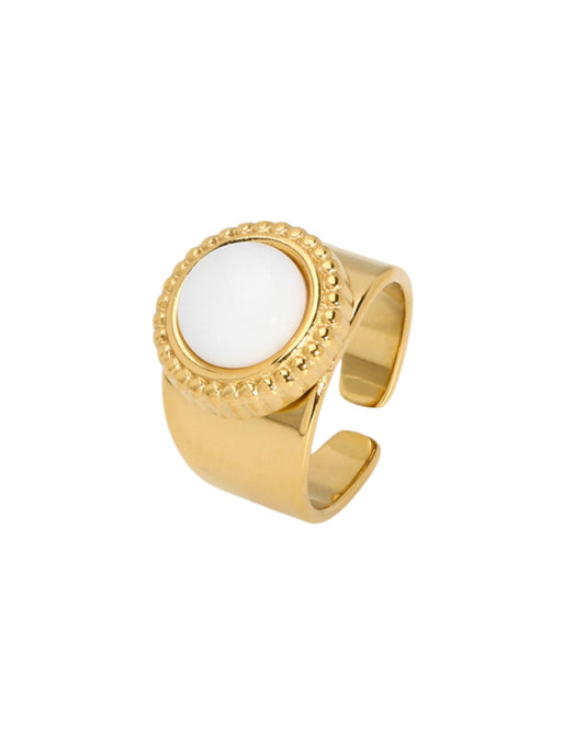 Natural White Jade Ring
