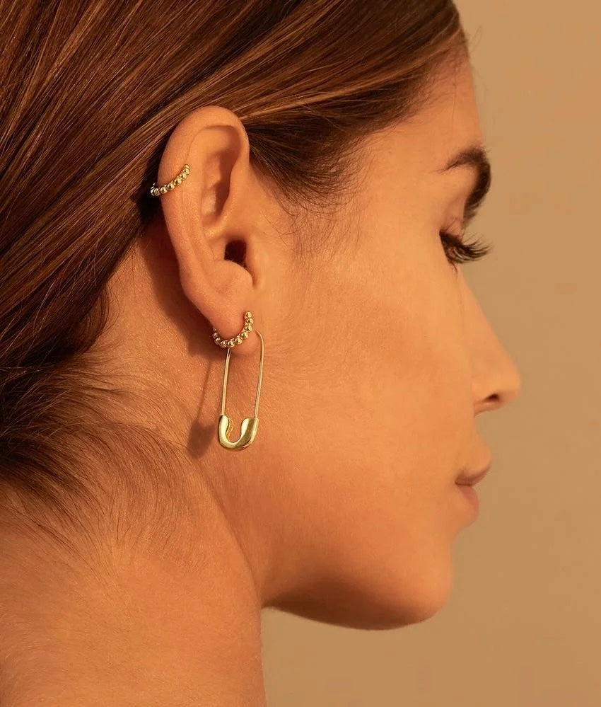 Safety Pin Hoop Earrings