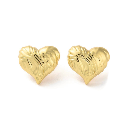 Textured Heart Earrings