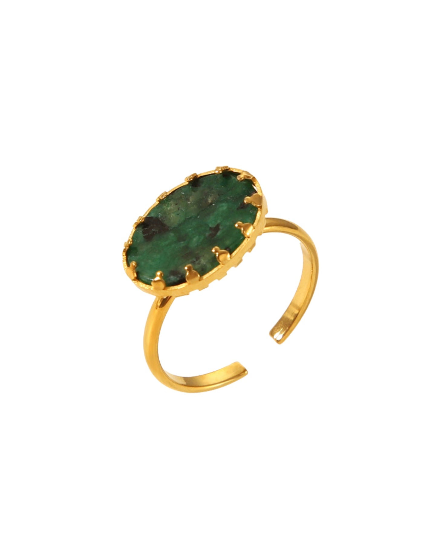 African Jade Oval Ring