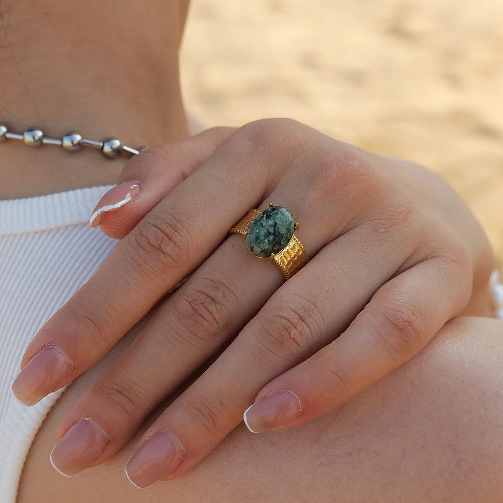 African Turquoise Stone Ring