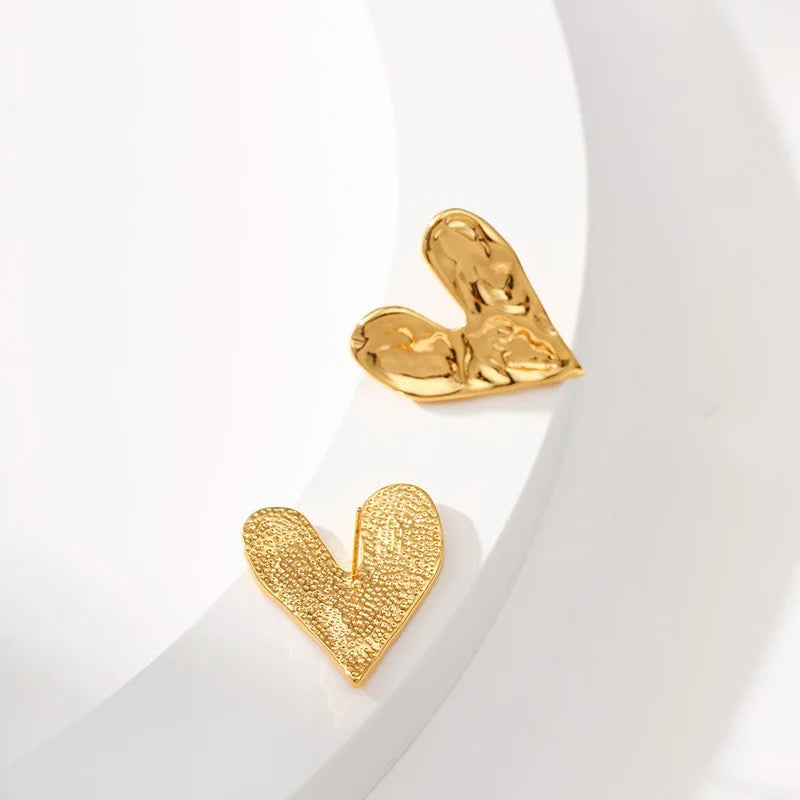 Hammered Heart Earrings
