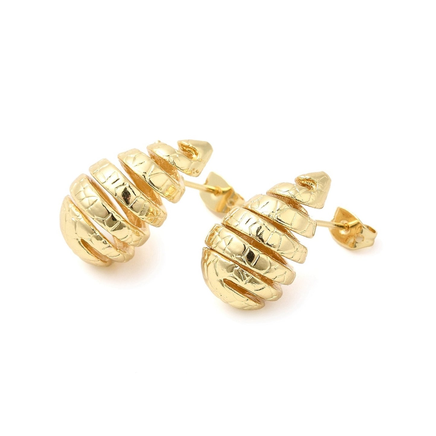 Textured Spiral Teardrop Earrings