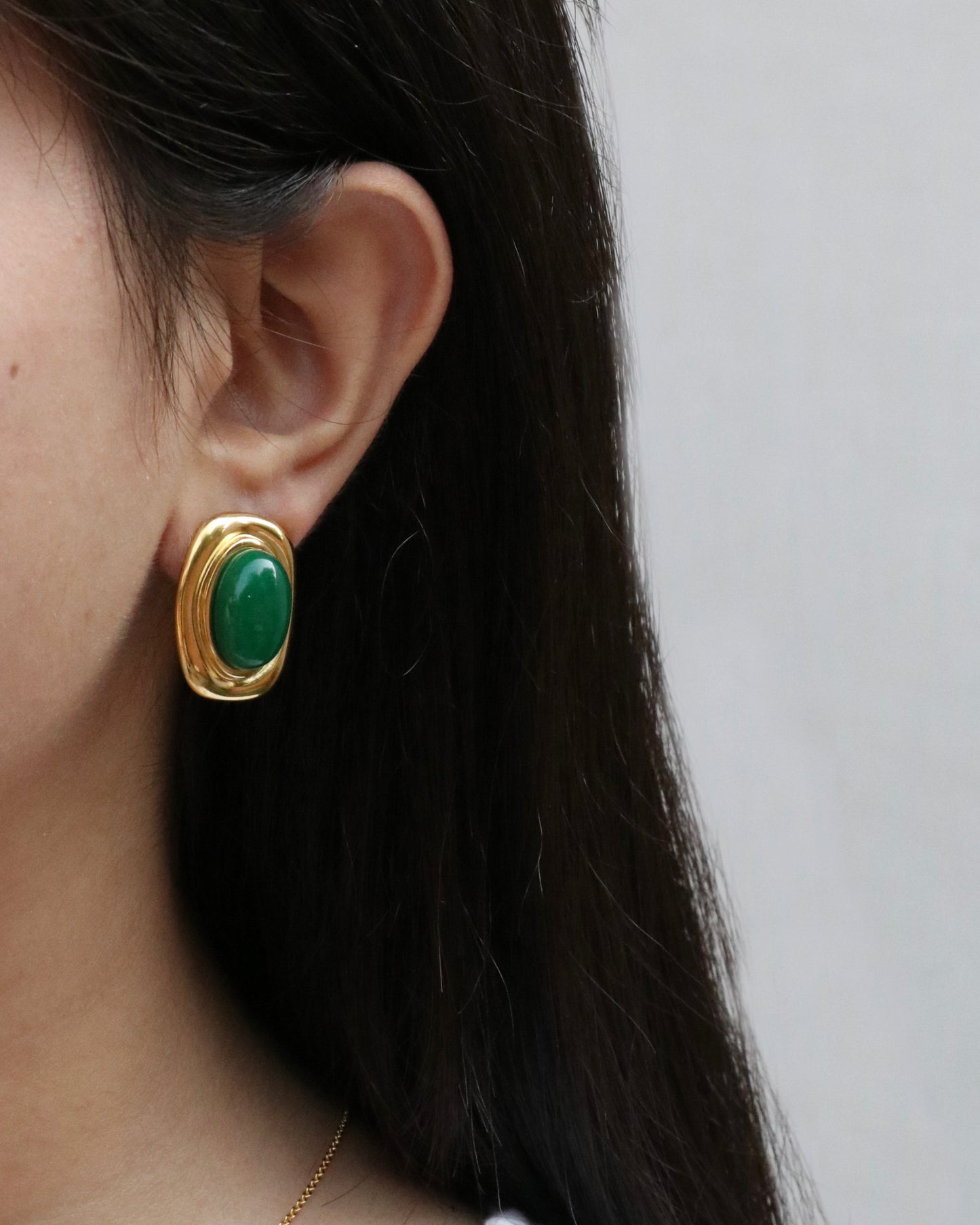 Green Onyx Stone Earrings