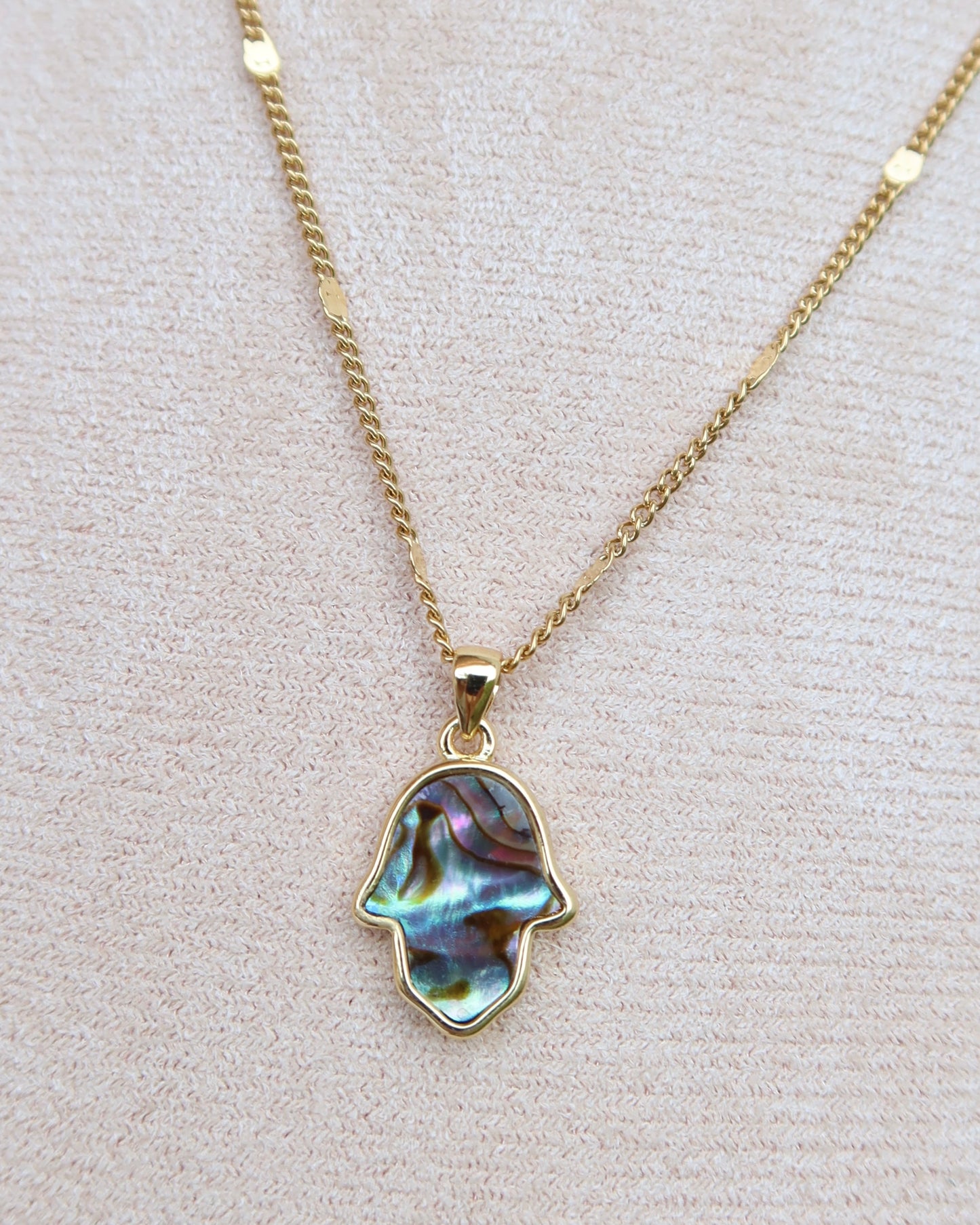 Hamsa Hand Shell Necklace