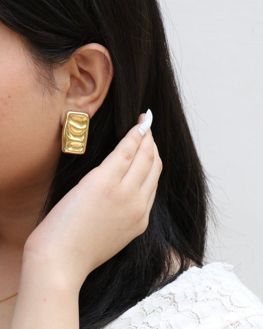 Rectangle Hammered Earrings