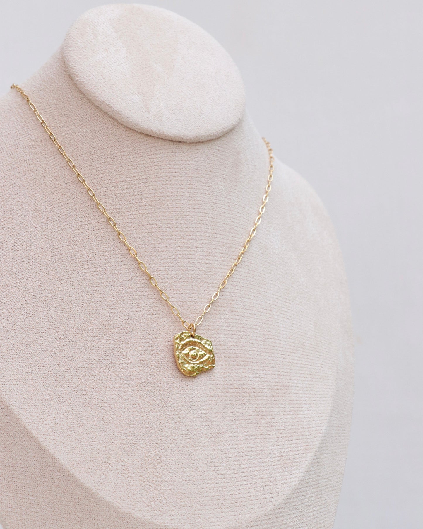 Textured Evil Eye Necklace