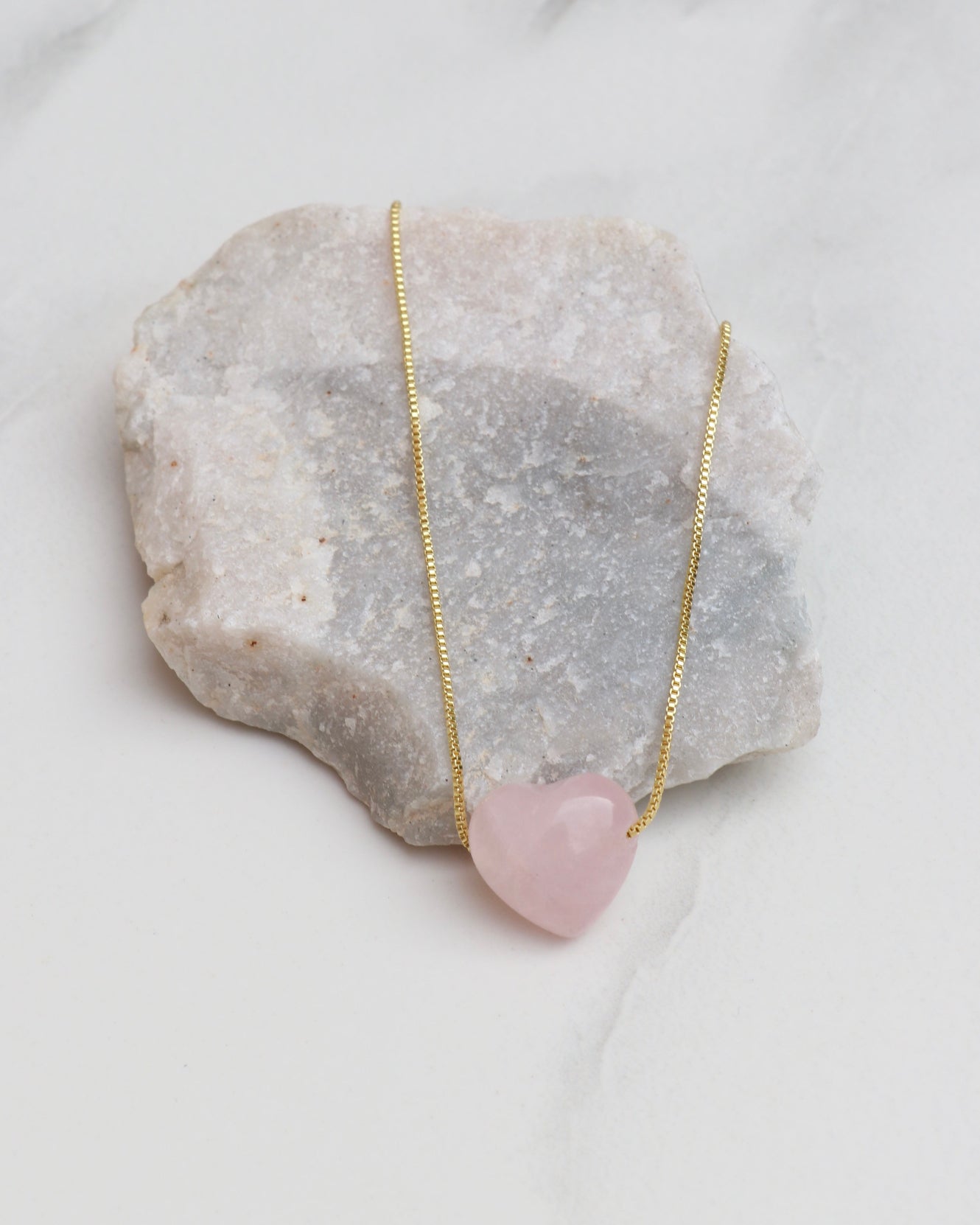 Rose Quartz Heart Necklace