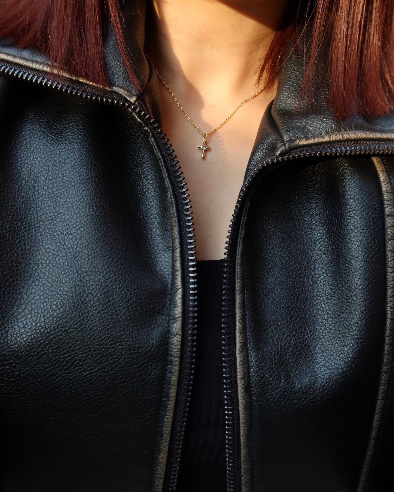 Mini Halo Cross Necklace