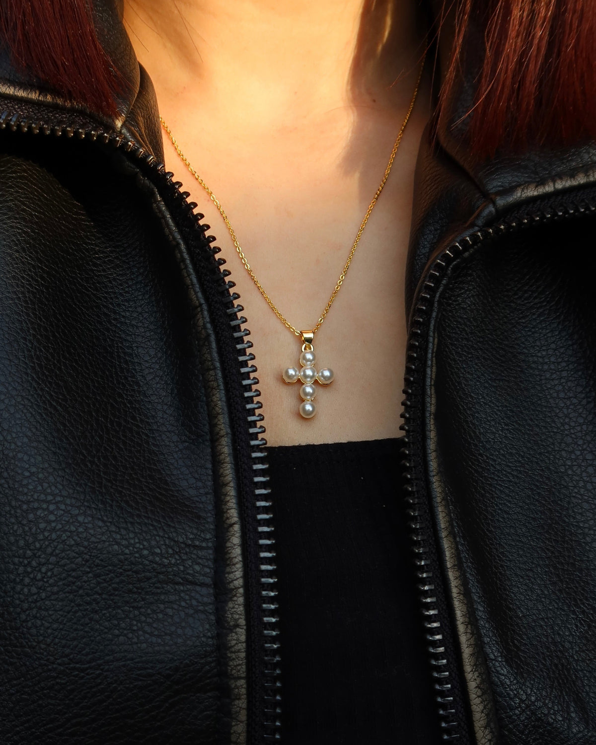 Pearl Cross Necklace