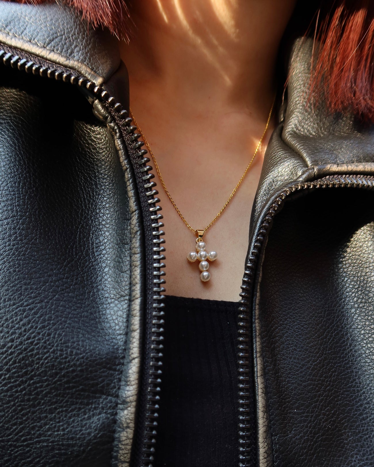 Pearl Cross Necklace