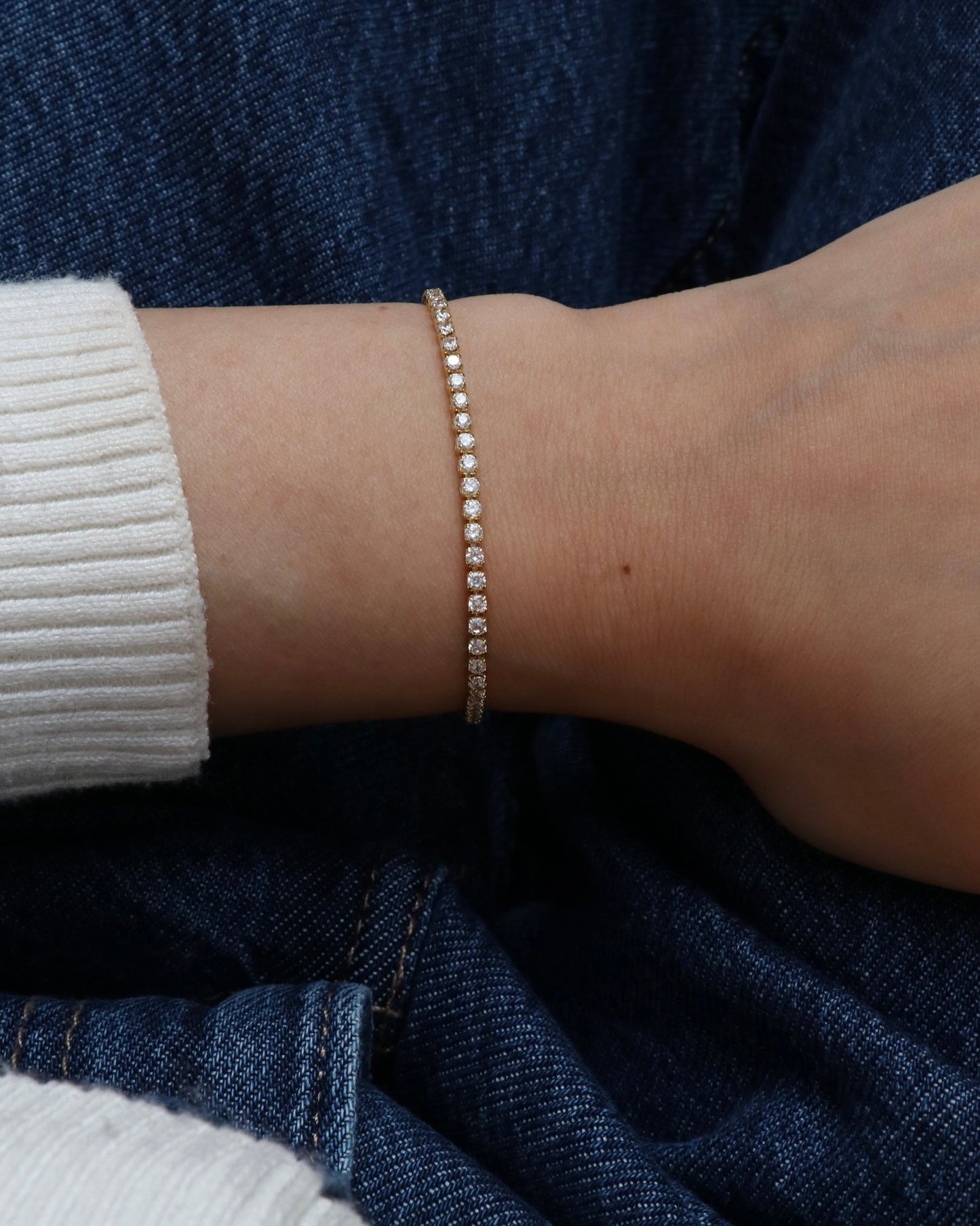 Dainty Tennis Slider Bracelet
