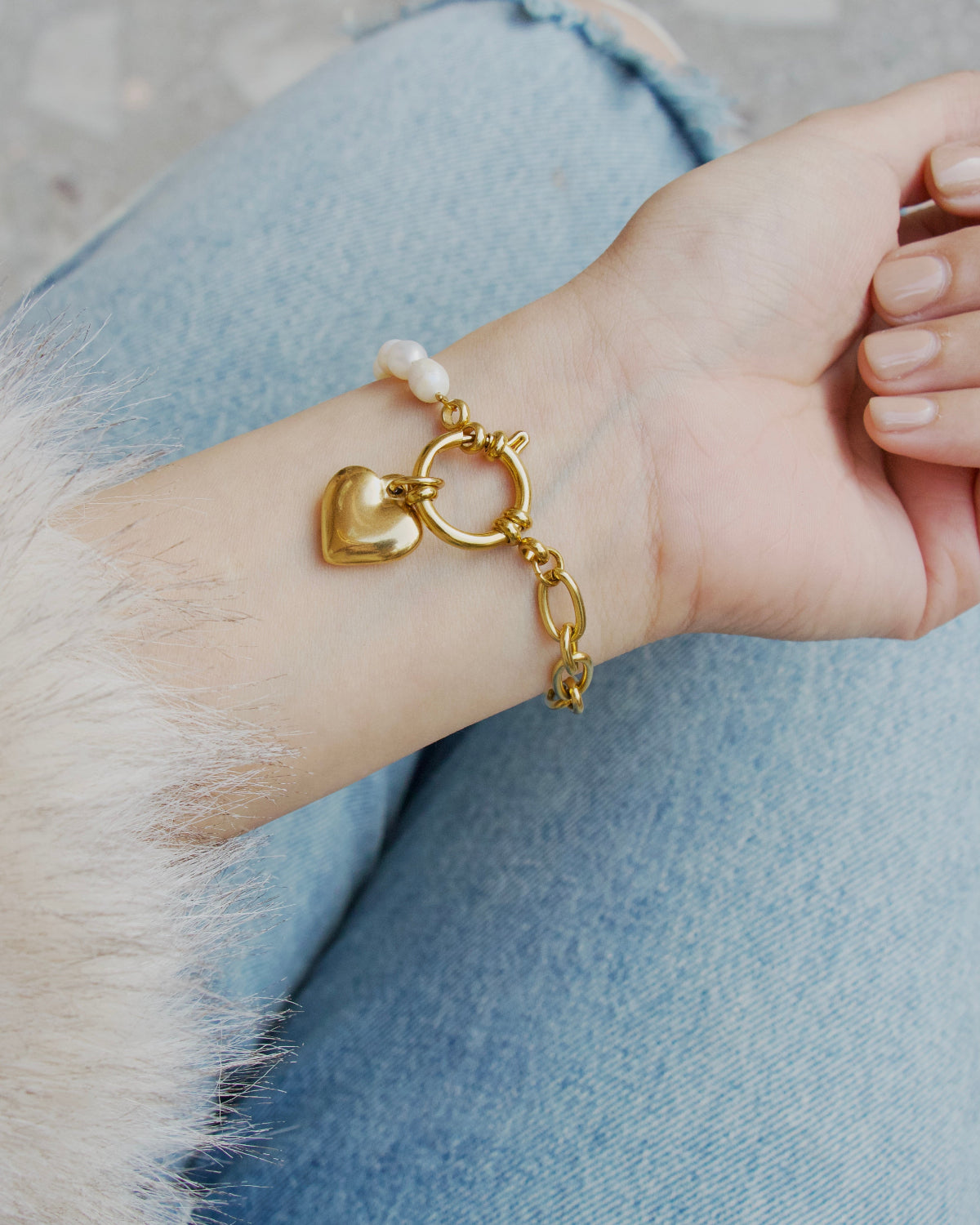 Pearl Heart Bracelet