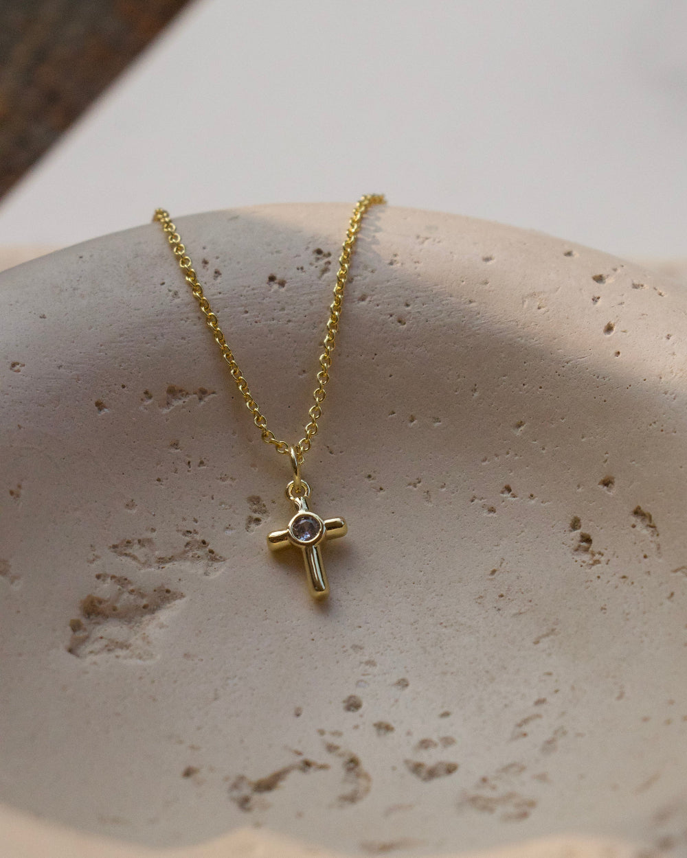 Mini Halo Cross Necklace