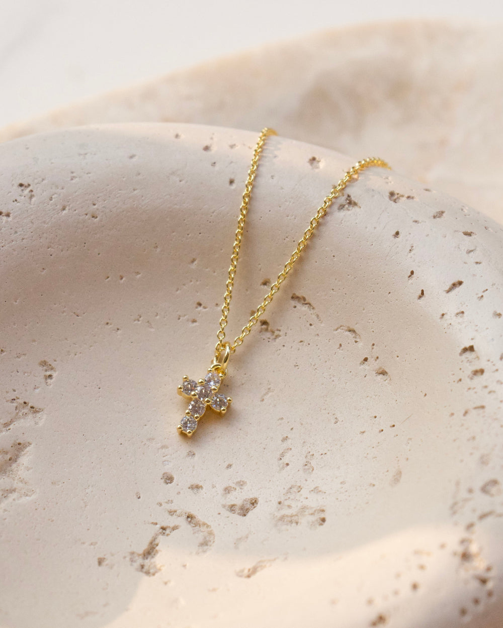 Mini Bless Cross Necklace