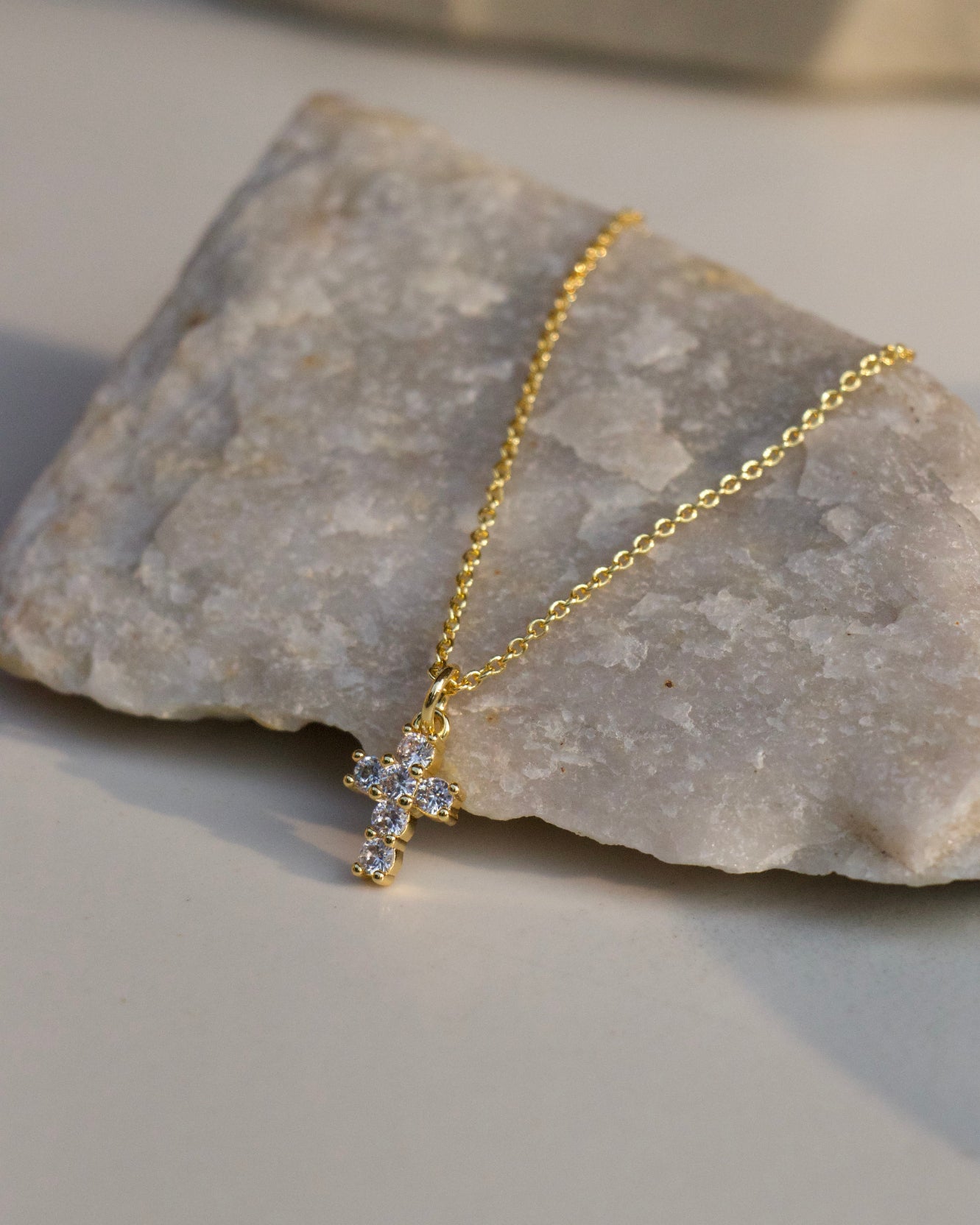 Mini Bless Cross Necklace