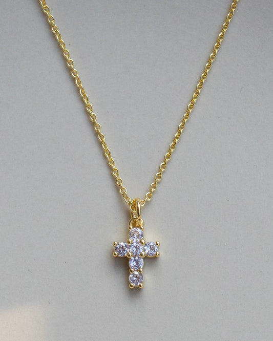 Mini Bless Cross Necklace