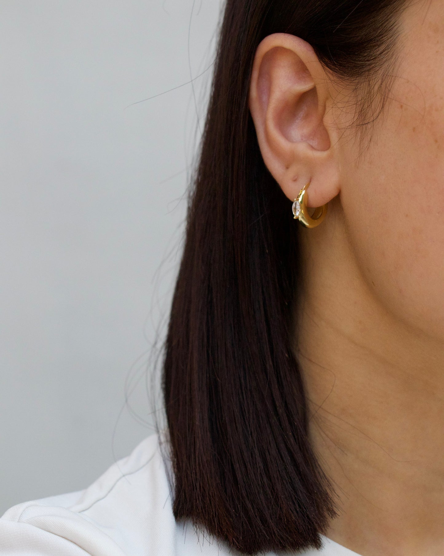 Mini Marquise Hoops