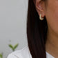 Mini Oval Studded Hoops
