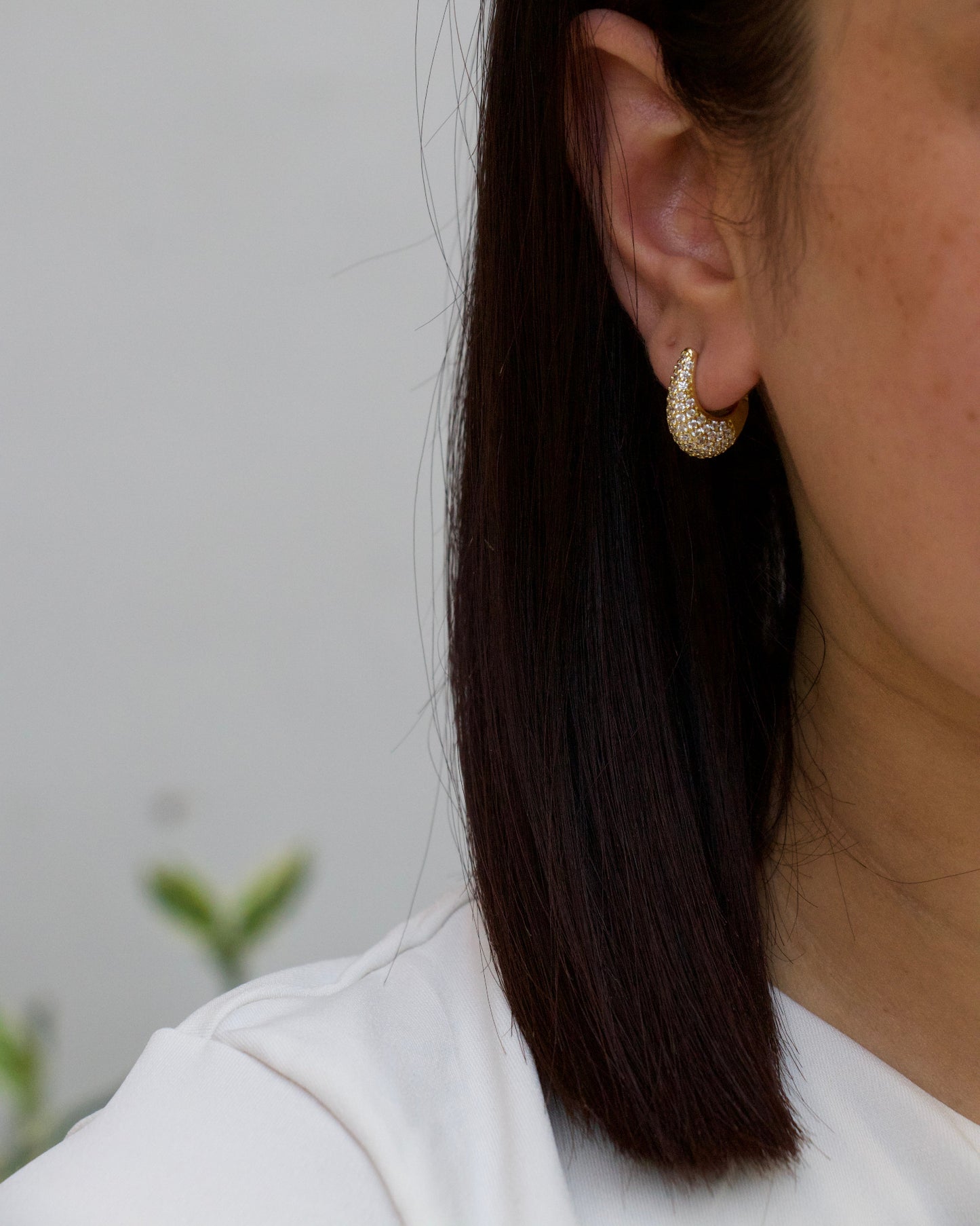 Mini Oval Studded Hoops