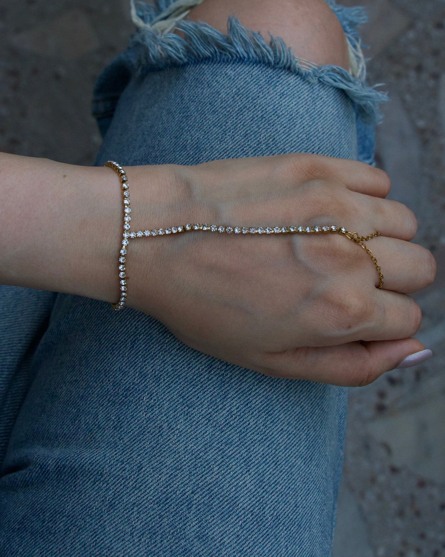 Tennis Hand Chain Bracelet