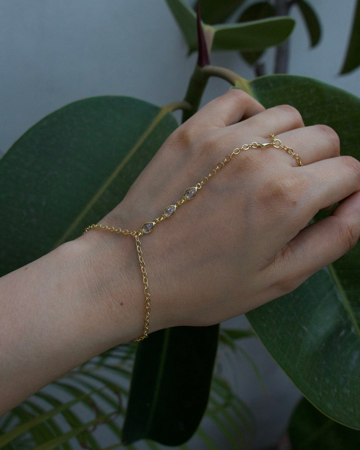 Teardrop Hand Chain Bracelet
