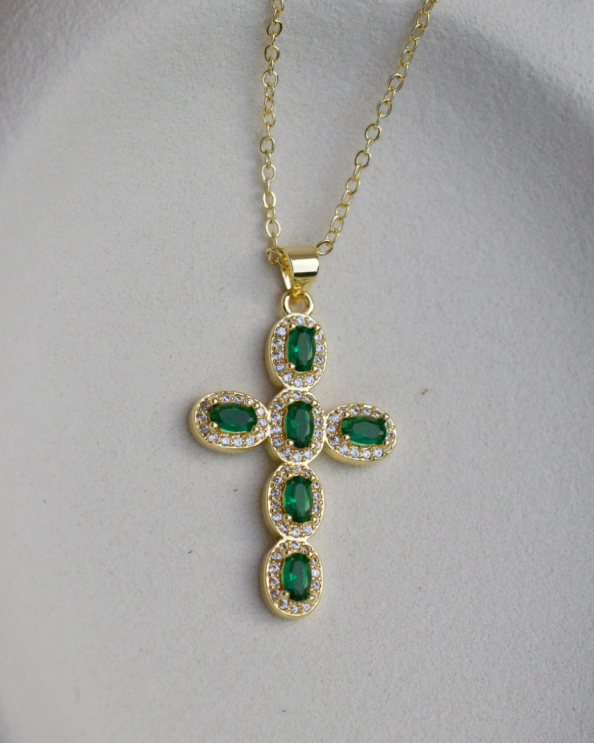 Sage Cross Necklace