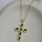 Sage Cross Necklace