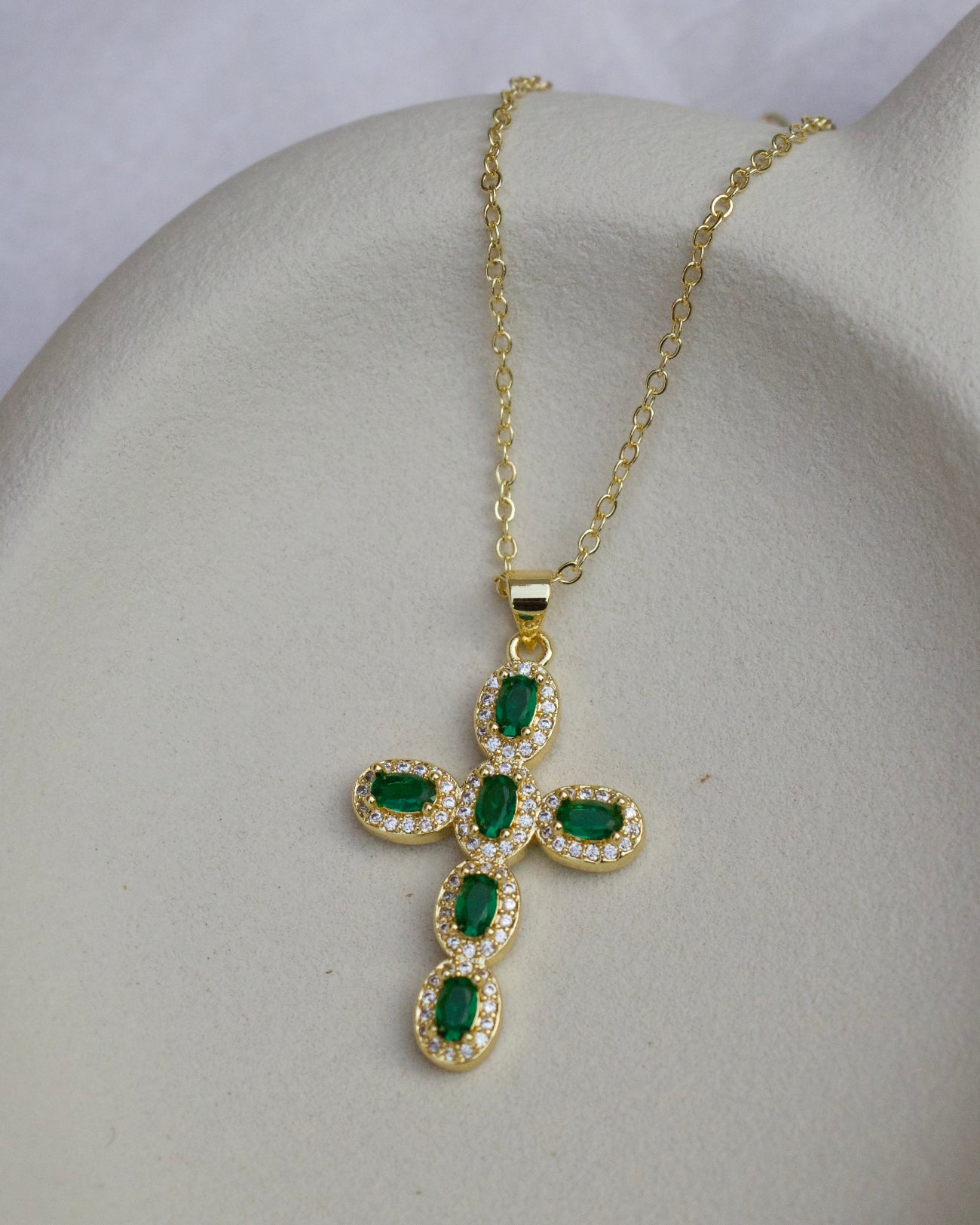 Sage Cross Necklace