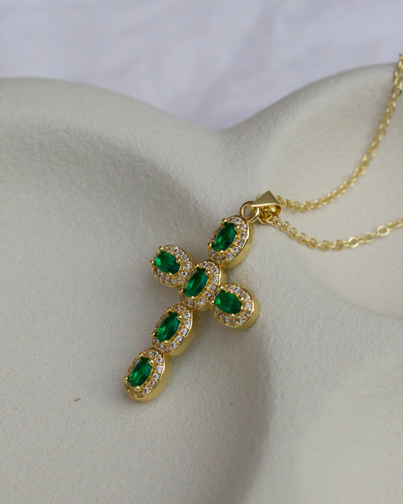 Sage Cross Necklace